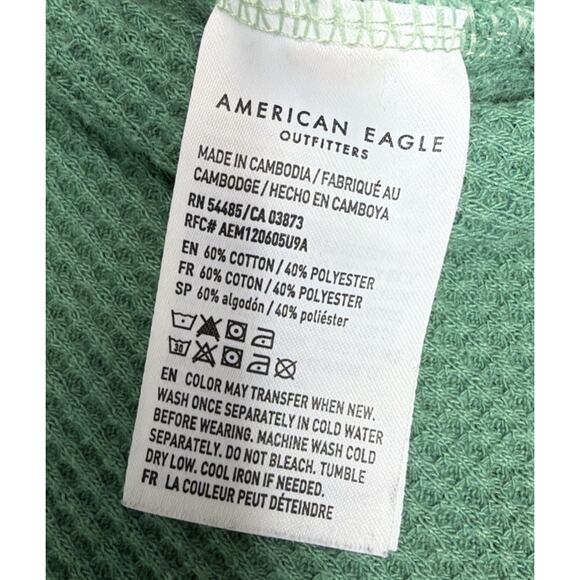 American Eagle Green Knit long Sleeve Pullover Sweater Womens Size XS - Picture 6 of 6